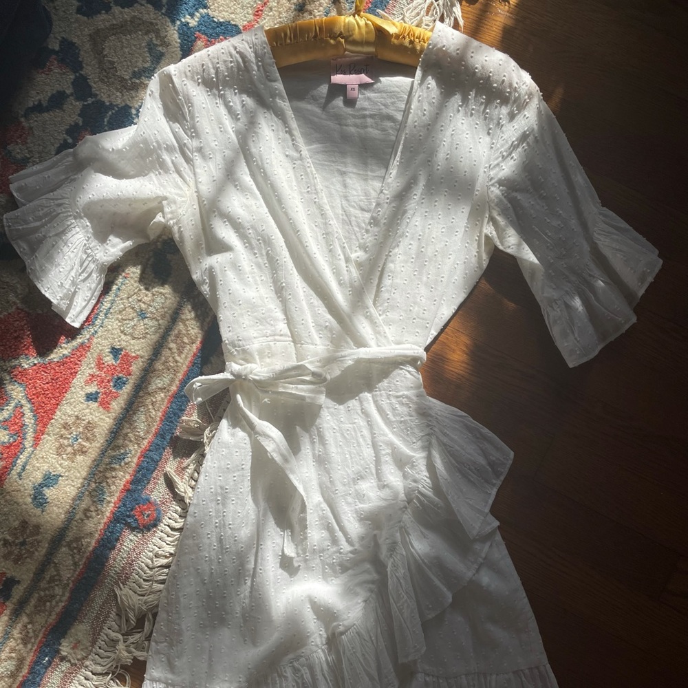 White swiss dot wrap dress. Worn once